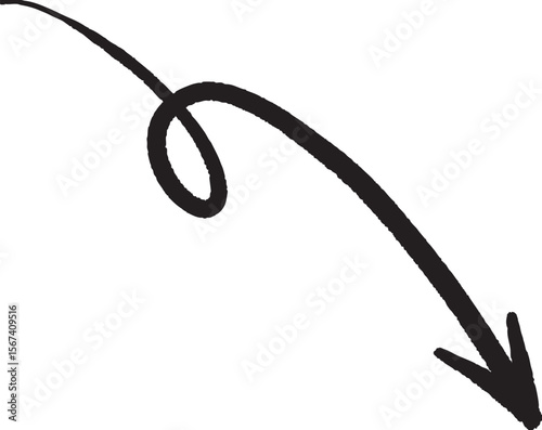 A hand-painted gouache arrow with expressive brush strokes, combining organic movement and modern design. Perfect for creative visuals, motion cues, or infographic elements.
