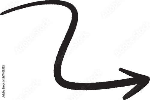 A hand-painted gouache arrow with expressive brush strokes, combining organic movement and modern design. Perfect for creative visuals, motion cues, or infographic elements.
