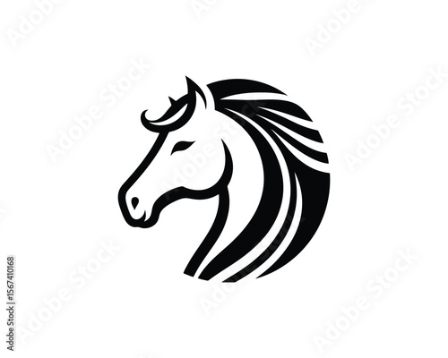 Majestic stallion elegant equine head vector illustration