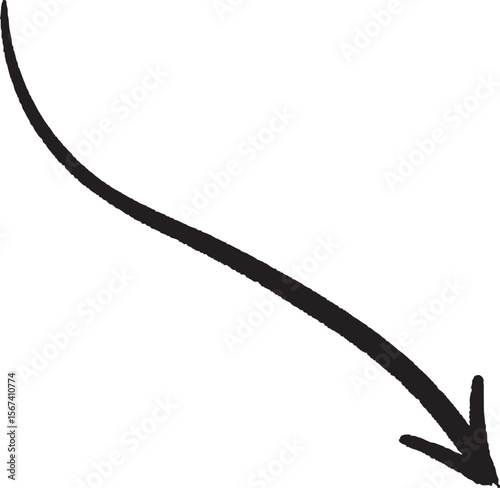 A hand-painted gouache arrow with expressive brush strokes, combining organic movement and modern design. Perfect for creative visuals, motion cues, or infographic elements.