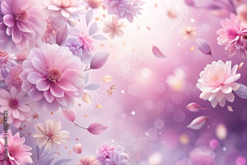 A beautiful image of pink flowers with white petals and pink leaves