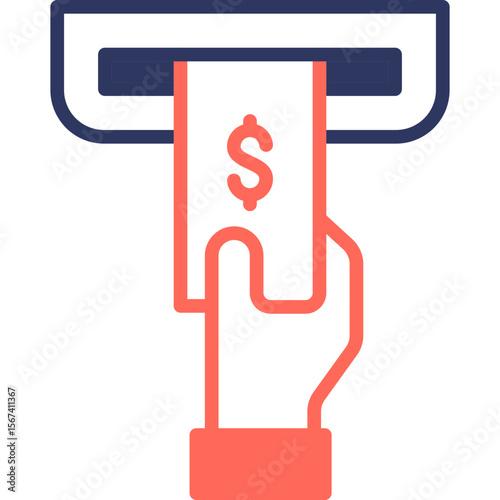 Cash Withdrawal mixed color icon