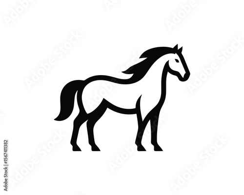 Elegant stallion modern vector illustration for equestrian designs