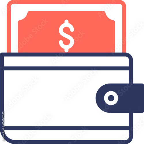Wallet mixed color icon