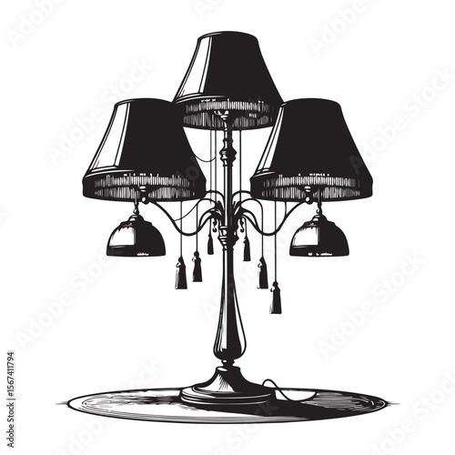 vector illustration of a table lamp