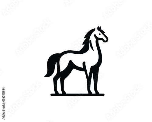 Elegant stallion silhouette vector illustration elegant