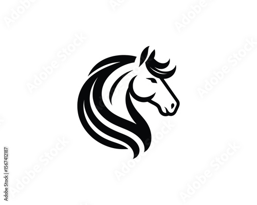 Stallion elegant equestrian vector emblem stallion
