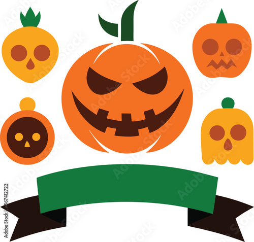 Halloween concept icon set hand drawn design elements in sketch style for holiday flyer