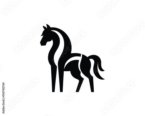 Sleek geometric horse vector illustration for brand identity