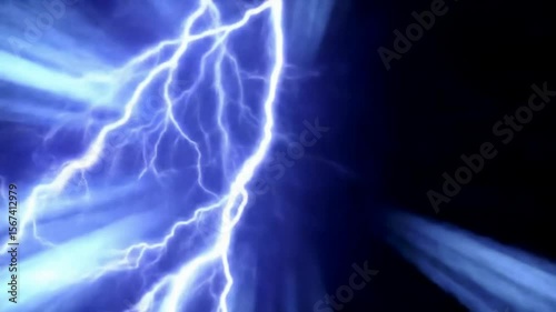 Electric pulses and lightning effects moving across a dark background. Energetic and powerful loop for tech, action, or sci-fi visuals.