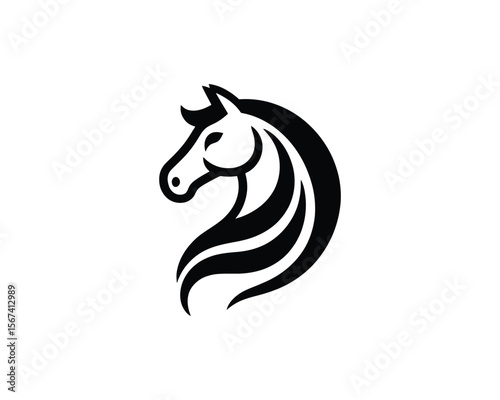 Elegant stallion vector modern horse head logo design