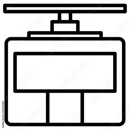 aerial tramway icon flat thin outline art logo