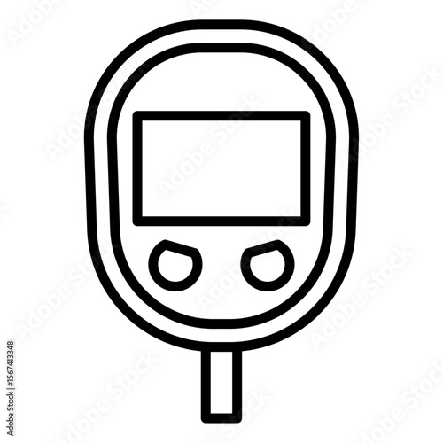 blood glucose icon flat thin outline art logo