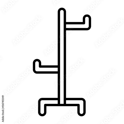 bobby pin icon flat thin outline art logo