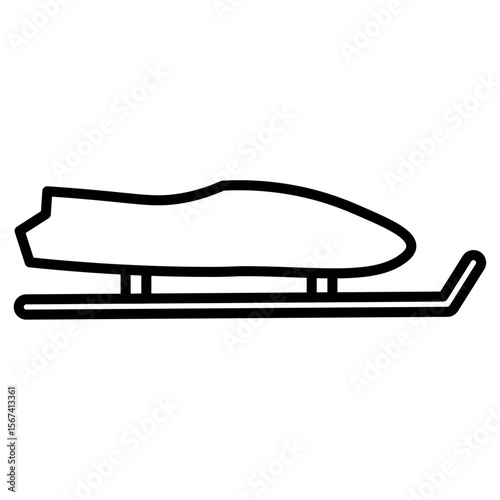 bobsleigh icon flat thin outline art logo
