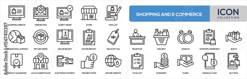 Shopping and E Commerce Line Icon Collection