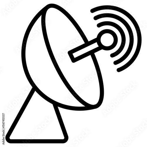 brodcast icon flat thin outline art logo