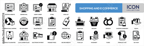 Shopping and E Commerce Mixed con Collection