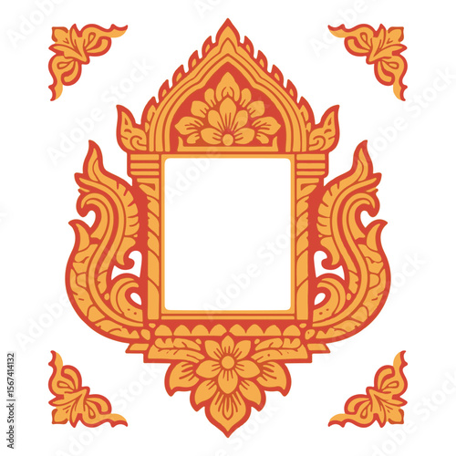 balinese style frame vector