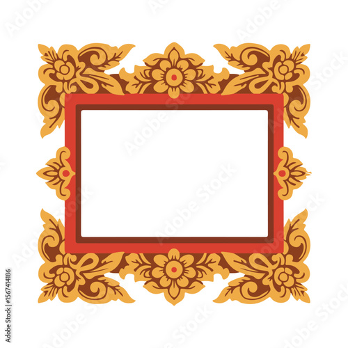 balinese style frame vector