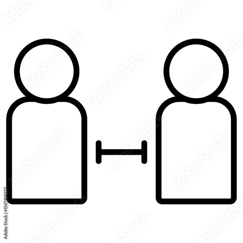 distance icon flat thin outline art logo