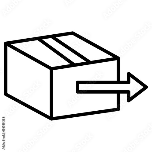 distribute icon flat thin outline art logo