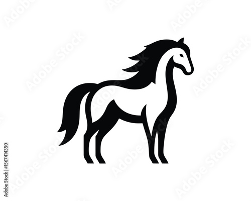 Elegant horse emblem vector illustration elegant
