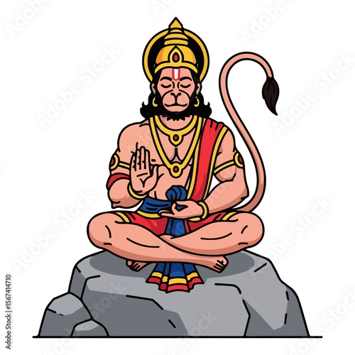 god hanuman vector