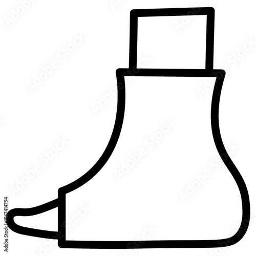 foot splint icon flat thin outline art logo