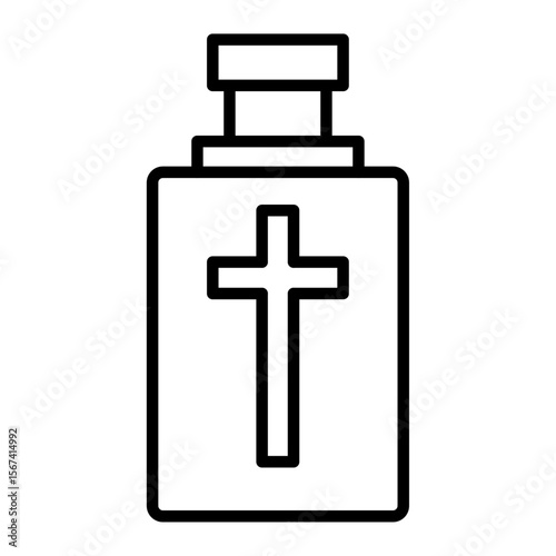 holy water icon flat thin outline art logo