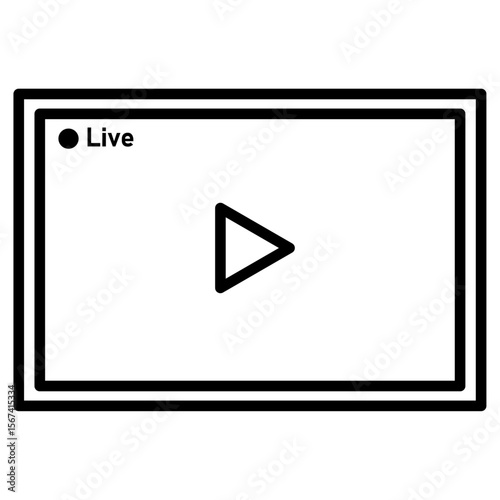live icon flat thin outline art logo