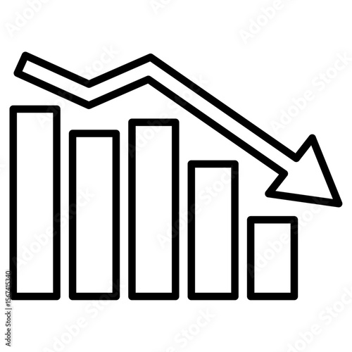 loss icon flat thin outline art logo