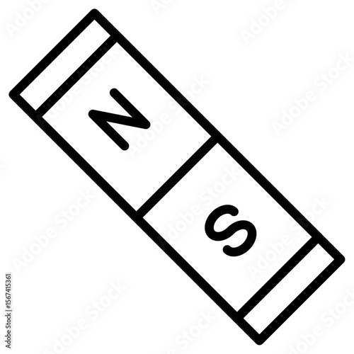 magnet icon flat thin outline art logo