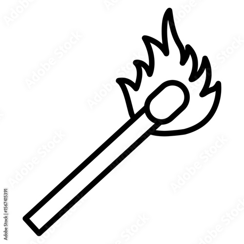 matches icon flat thin outline art logo