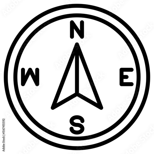navigator arrow icon flat thin outline art logo