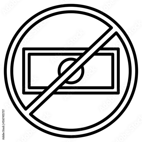 no corruption icon flat thin outline art logo