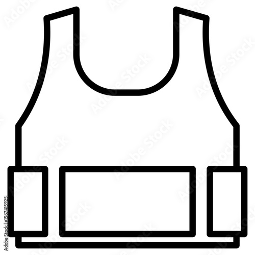 police vest icon flat thin outline art logo