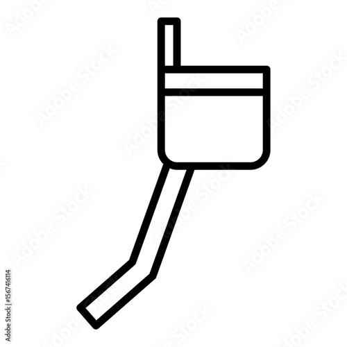 rescue truck bucket icon flat thin outline art logo