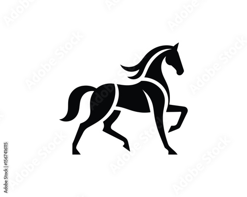 Elegant horse silhouette vector illustration for branding and design 2