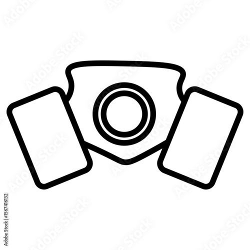 respirator icon flat thin outline art logo