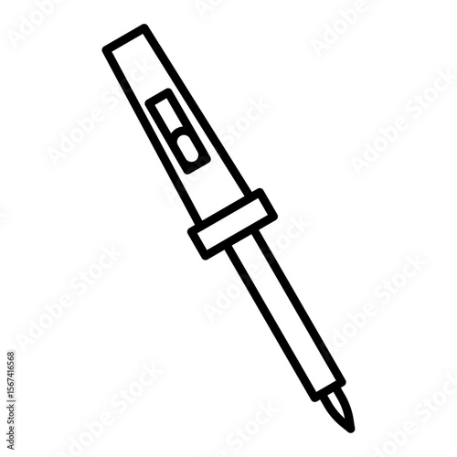 solding iron icon flat thin outline art logo