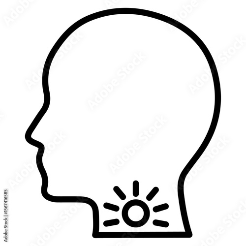 sore throat icon flat thin outline art logo