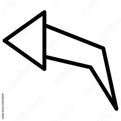 undo icon flat thin outline art logo