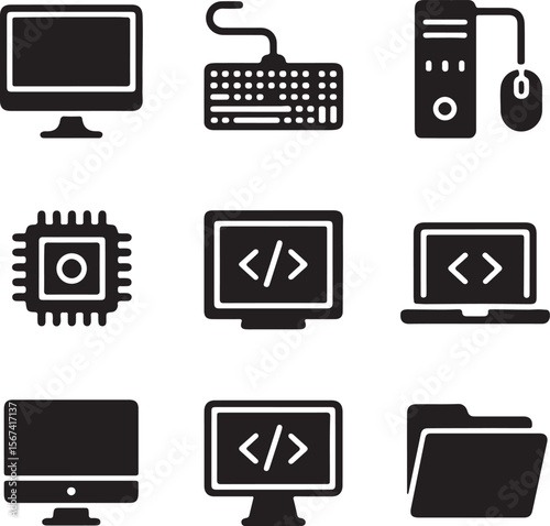 Computer Icons Desktop, Laptop, Keyboard, CPU, Coding, and More