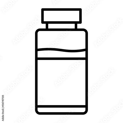 vaccine icon flat thin outline art logo
