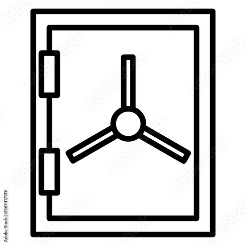 vault icon flat thin outline art logo