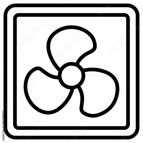ventilation icon flat thin outline art logo
