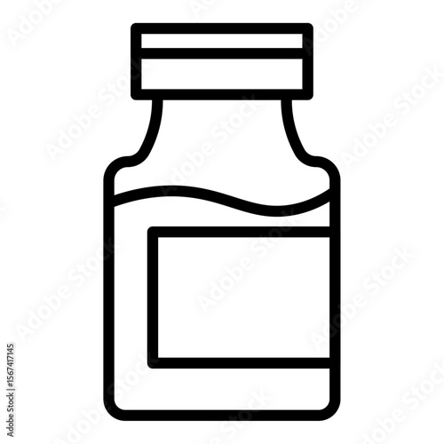 vial icon flat thin outline art logo