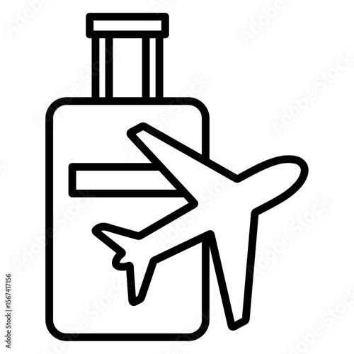 voyage icon flat thin outline art logo