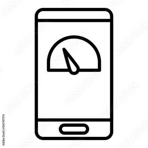 wifi speed icon flat thin outline art logo